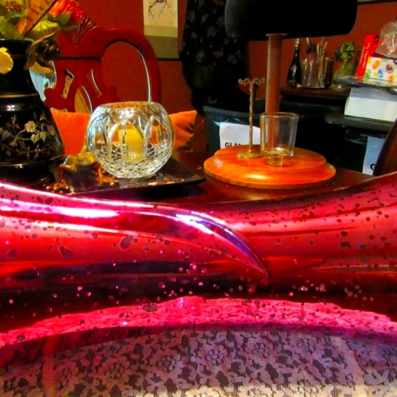 💗Sensational Vintage Art Deco Nouveau Style Tulip Pink & Silver Iridescent Vase - Picture 8 of 16